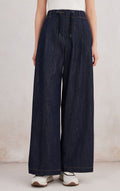 Pamuk & Keten Geniş Paça Pantolon