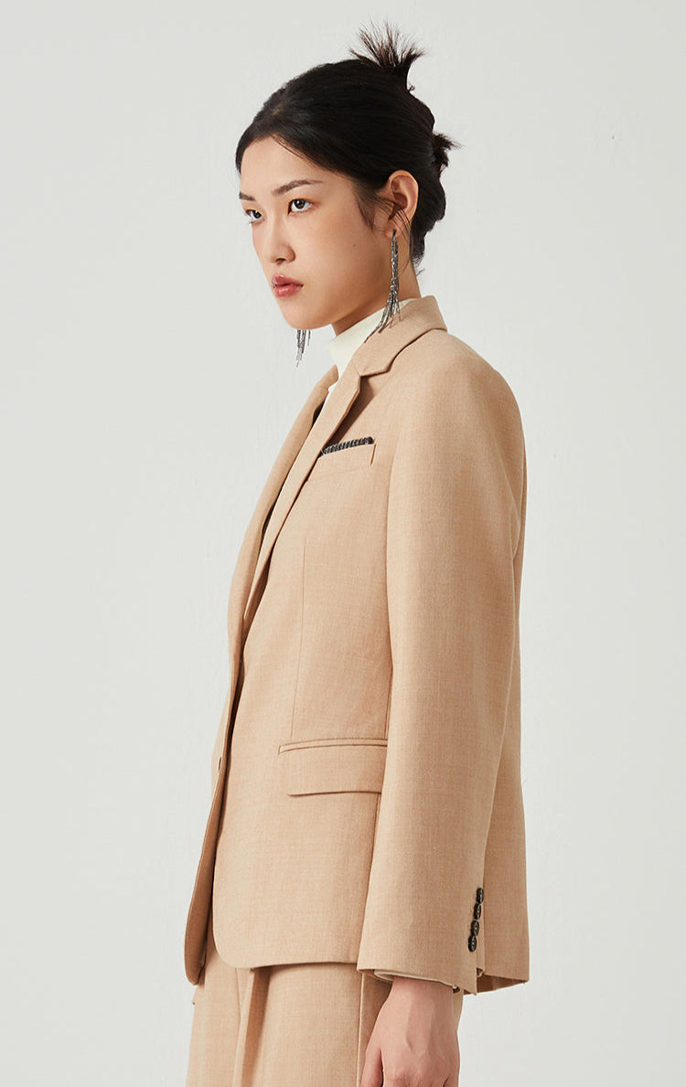 Avustralya Yünü Çift Düğmeli Blazer