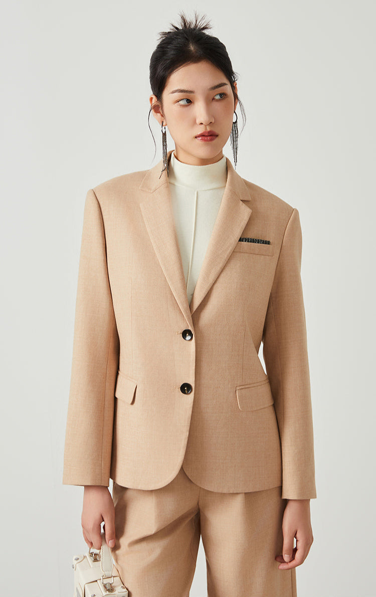 Avustralya Yünü Çift Düğmeli Blazer