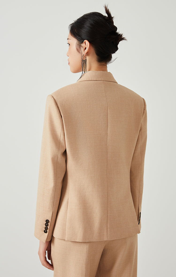 Avustralya Yünü Çift Düğmeli Blazer