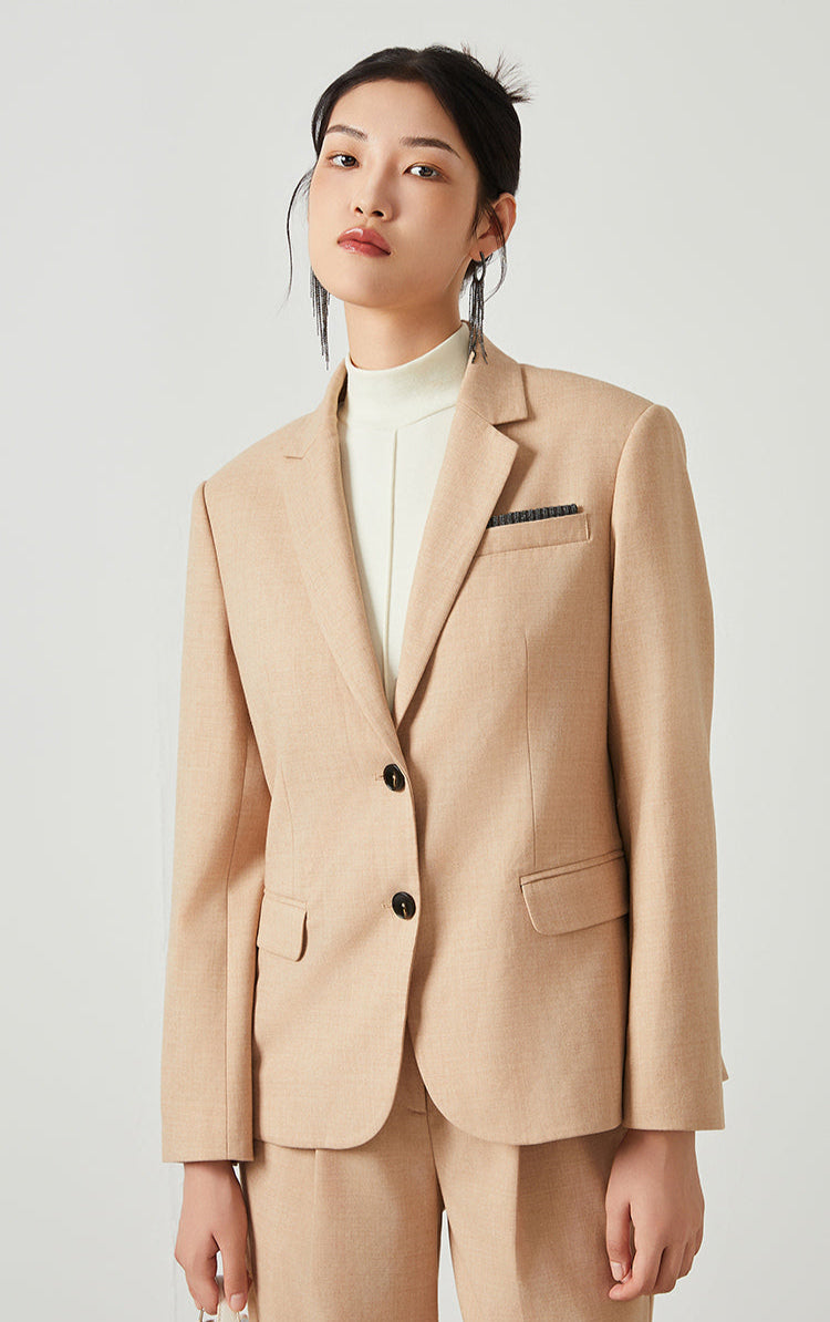 Avustralya Yünü Çift Düğmeli Blazer