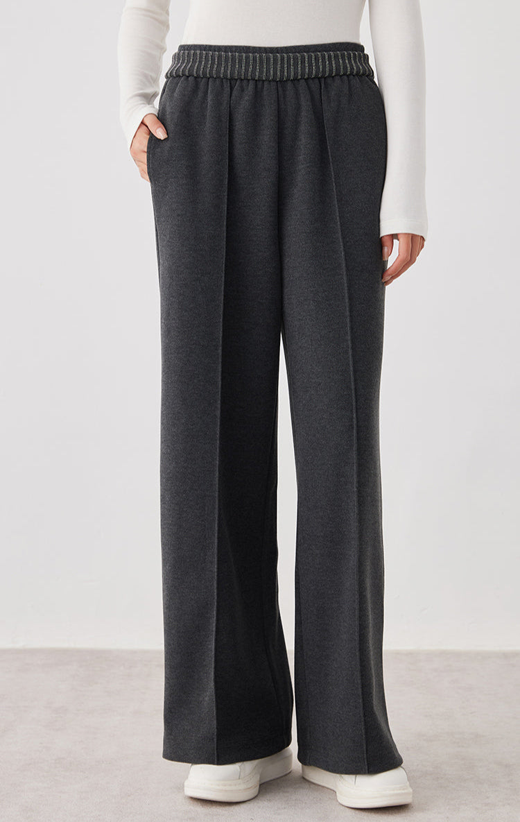 Pamuk Geniş Paça Örgü Pantolon