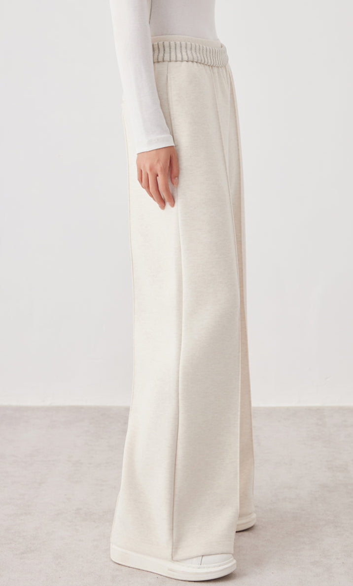 Pamuk Geniş Paça Örgü Pantolon