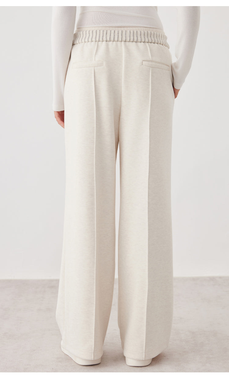 Pamuk Geniş Paça Örgü Pantolon