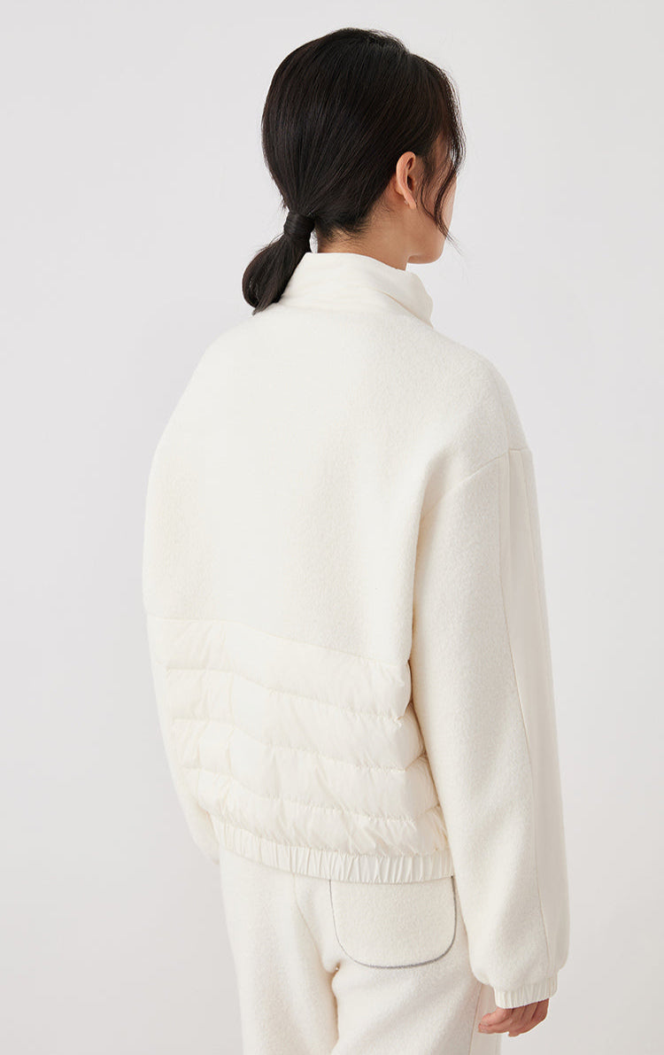 Merino Yünü Fermuarlı Bomber Ceket