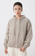 Pamuk Kapüşonlu Kareli Ceket