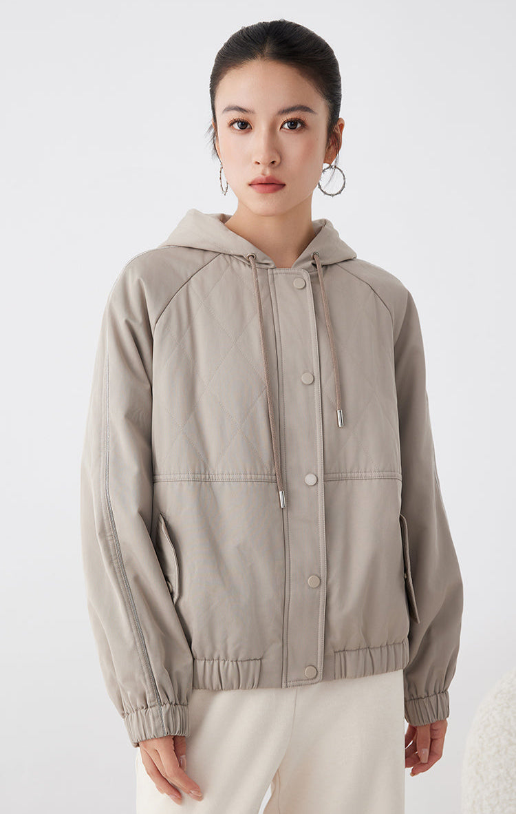 Pamuk Kapüşonlu Kareli Ceket