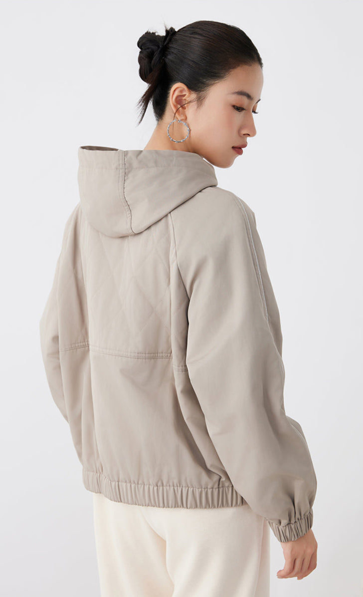 Pamuk Kapüşonlu Kareli Ceket