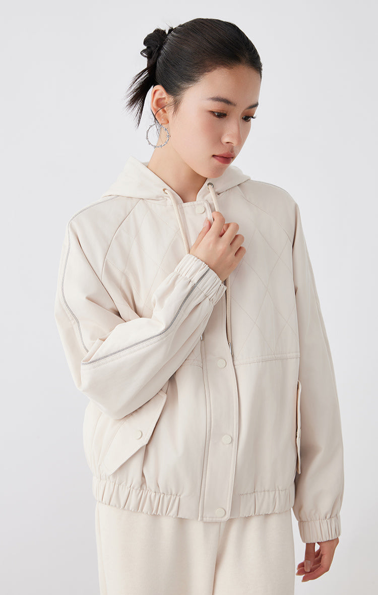 Pamuk Kapüşonlu Kareli Ceket