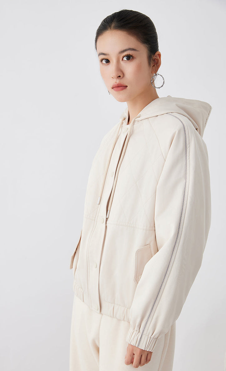 Pamuk Kapüşonlu Kareli Ceket