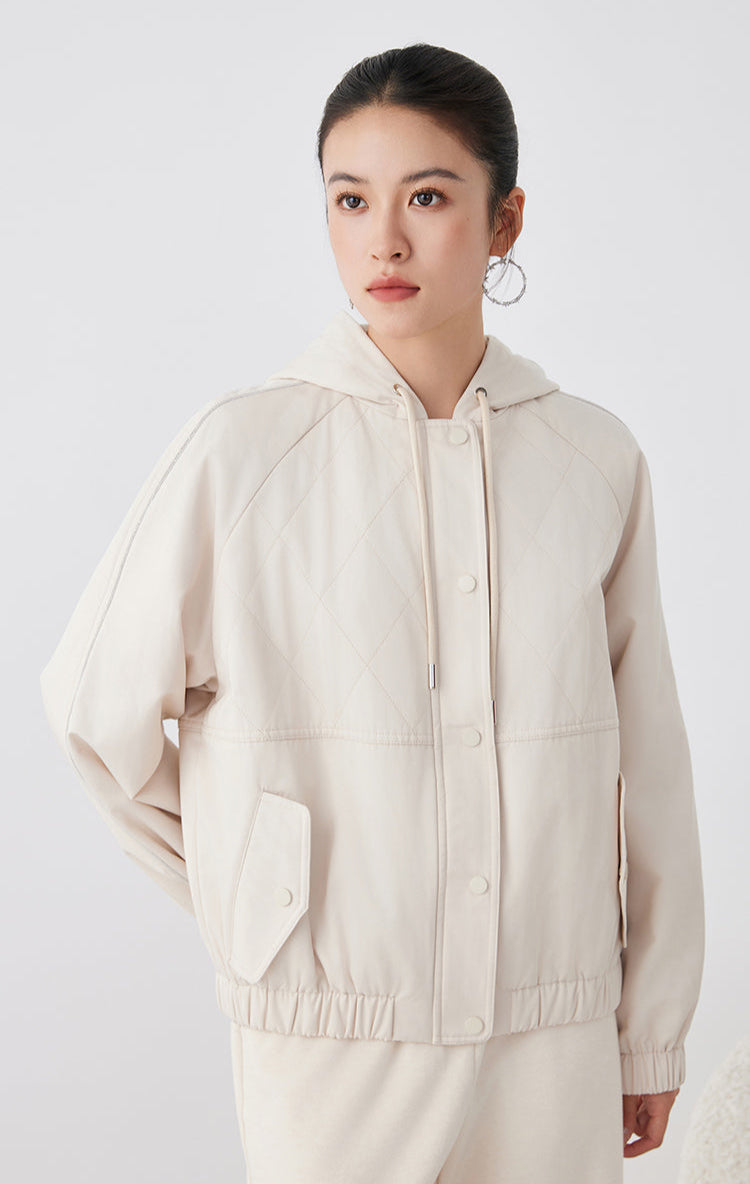 Pamuk Kapüşonlu Kareli Ceket