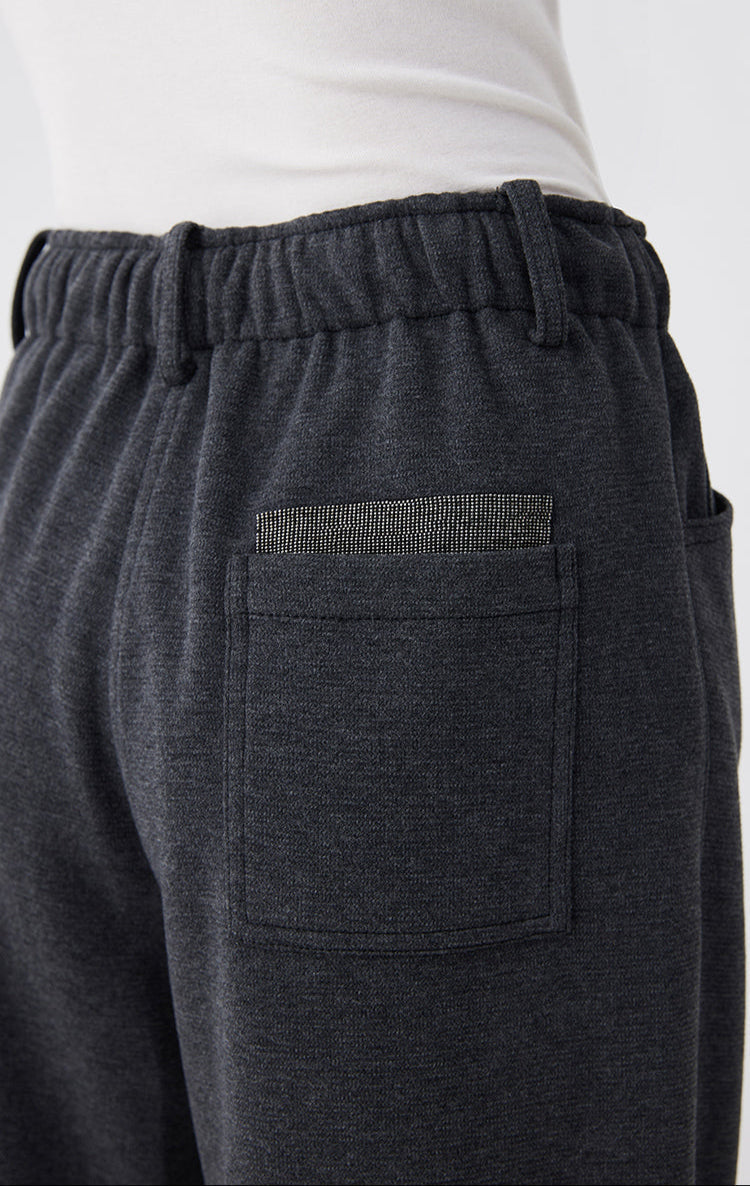 Yün Karışımlı Paça Bağcıklı Pantolon