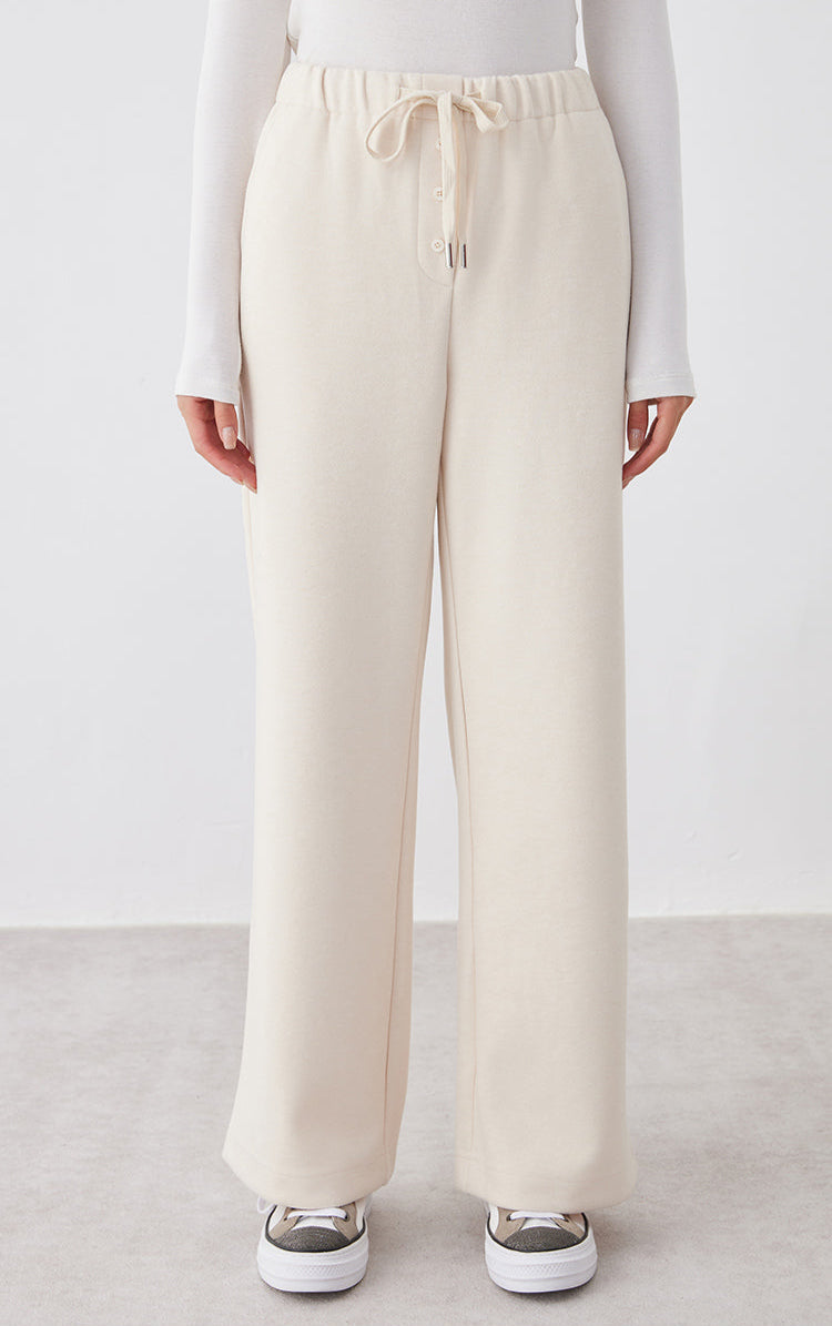 Yün Karışımlı Bol Paça Pantolon