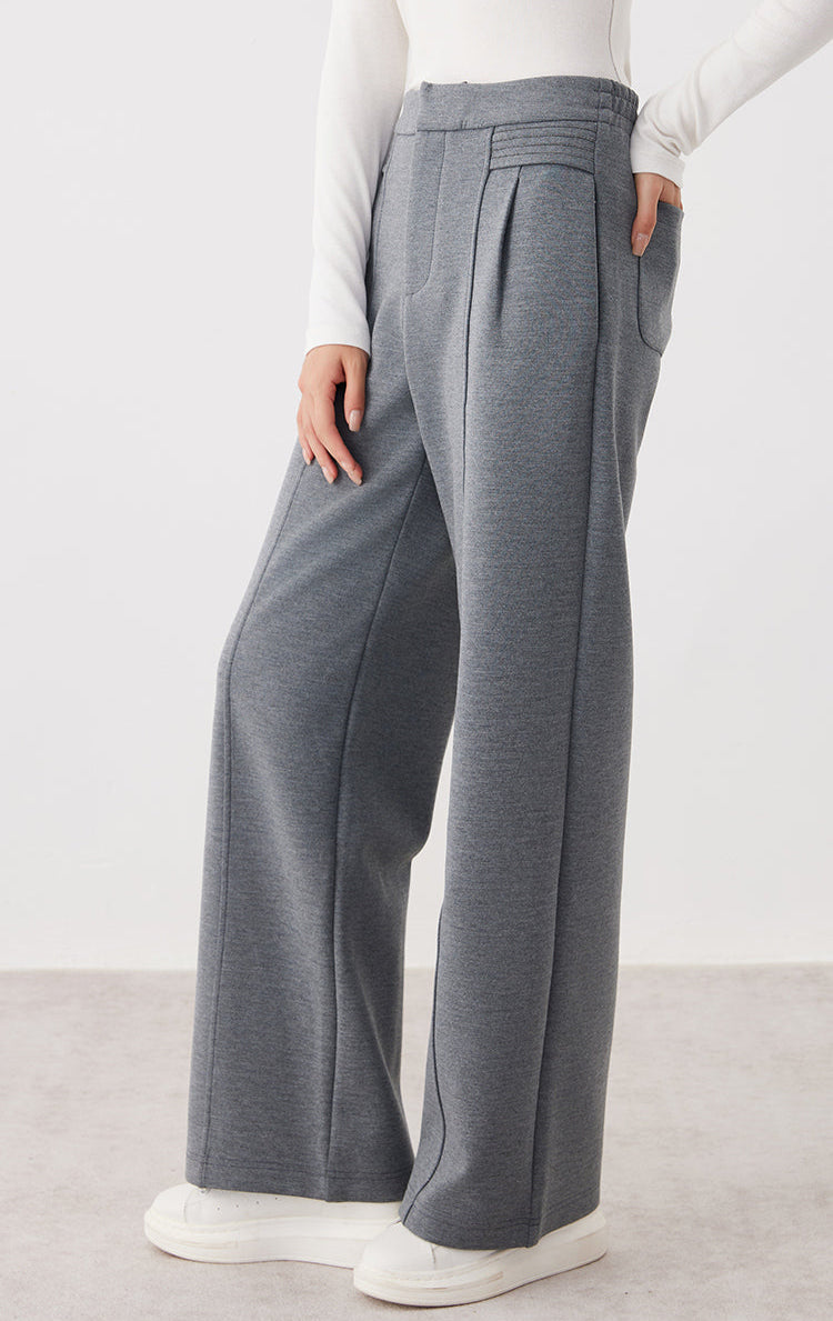 Yün Bol Paça Pantolon