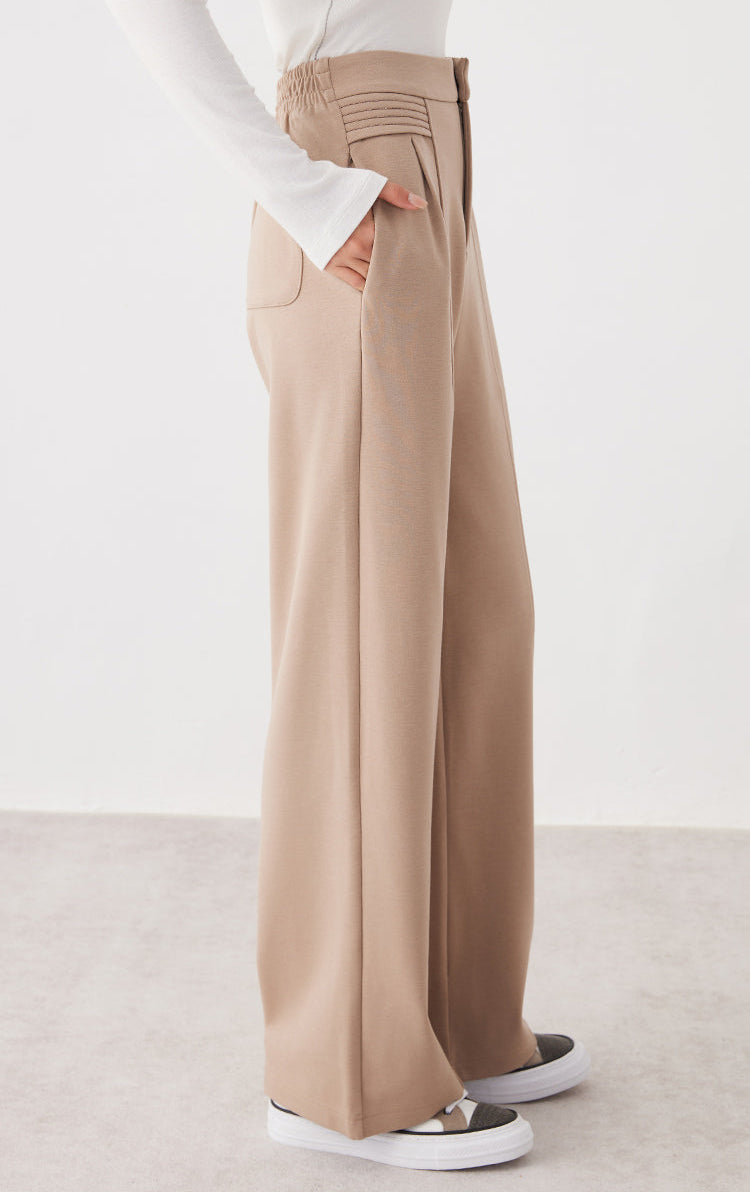 Yün Bol Paça Pantolon