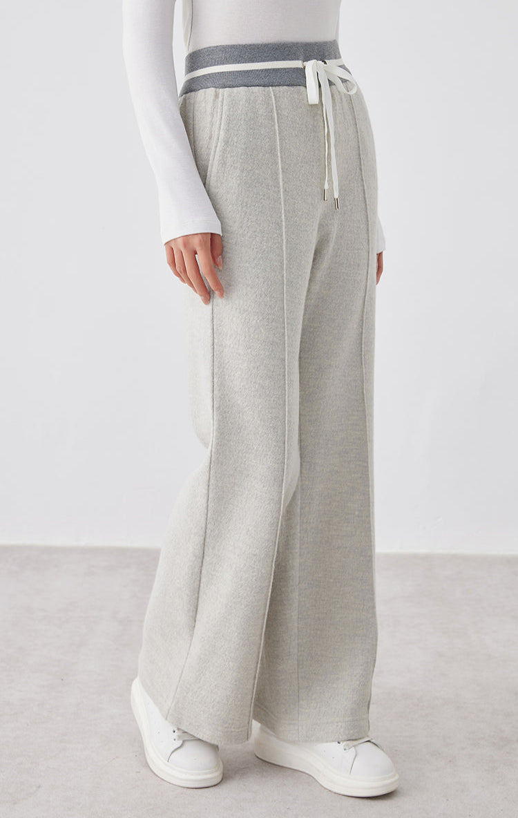 Merino Yünü Geniş Paça Pantolon