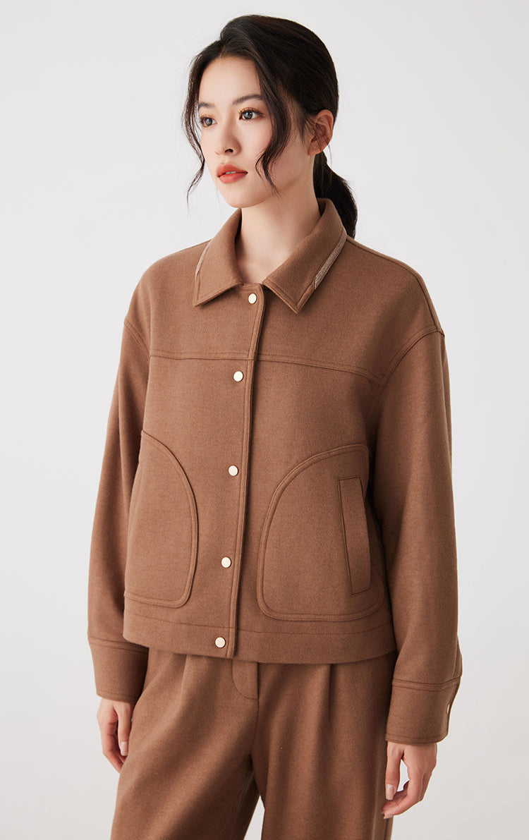 Yün Dolgulu Kısa Ceket