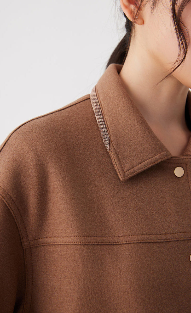 Yün Dolgulu Kısa Ceket