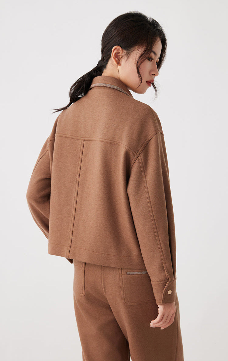 Yün Dolgulu Kısa Ceket