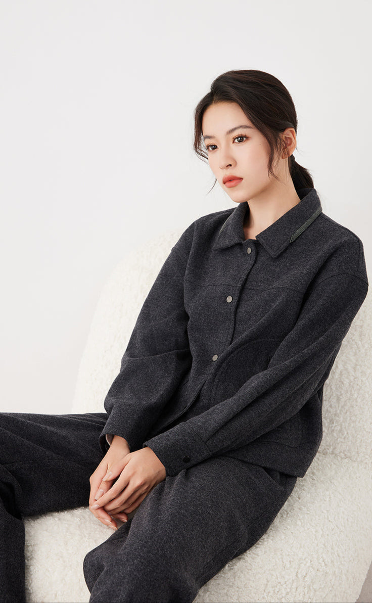 Yün Dolgulu Kısa Ceket