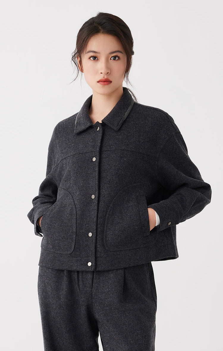 Yün Dolgulu Kısa Ceket