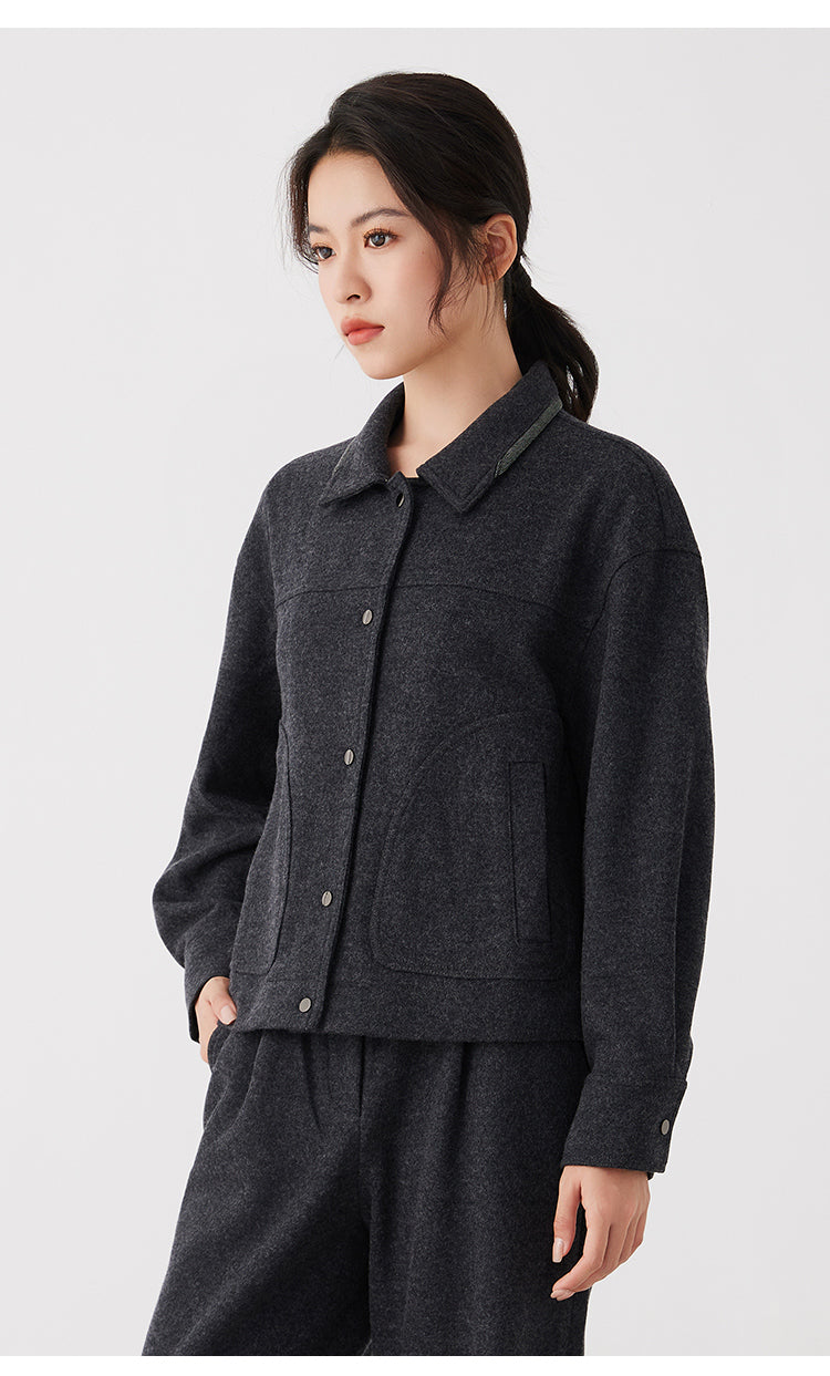 Yün Dolgulu Kısa Ceket