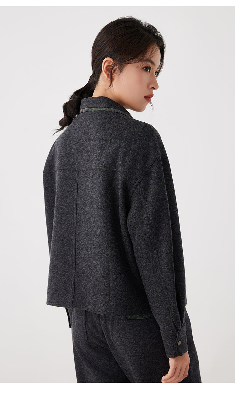 Yün Dolgulu Kısa Ceket