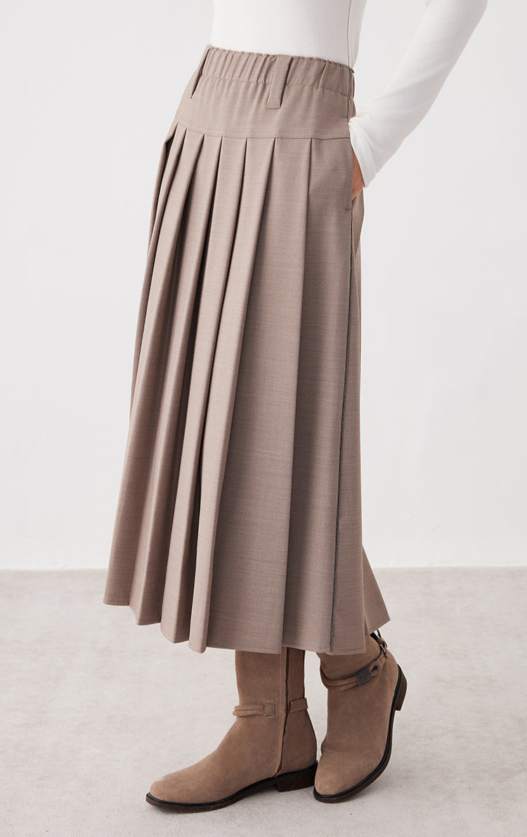 Avustralya Yünü Pileli Etek