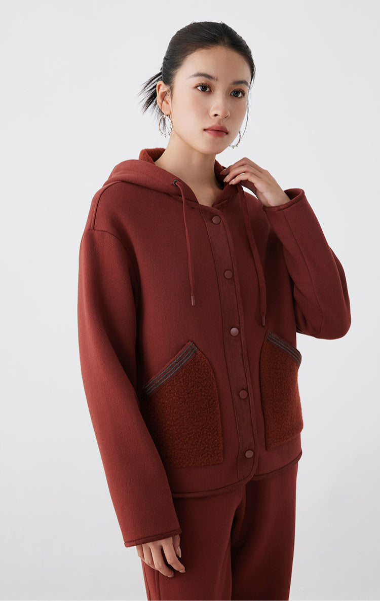 Avustralya Yünü Kapüşonlu Ceket