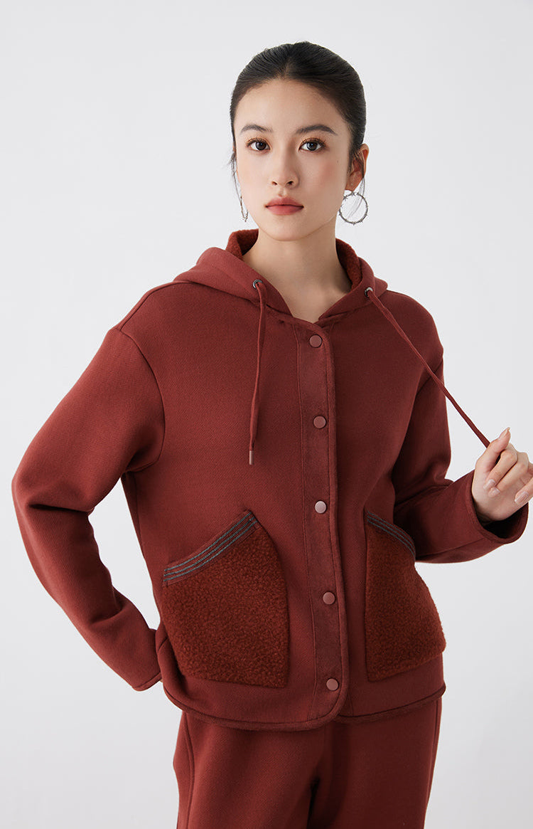 Avustralya Yünü Kapüşonlu Ceket