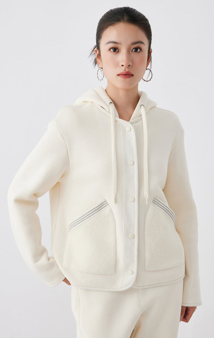 Avustralya Yünü Kapüşonlu Ceket