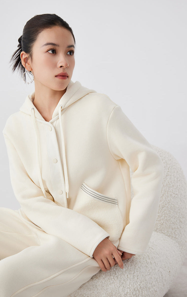 Avustralya Yünü Kapüşonlu Ceket