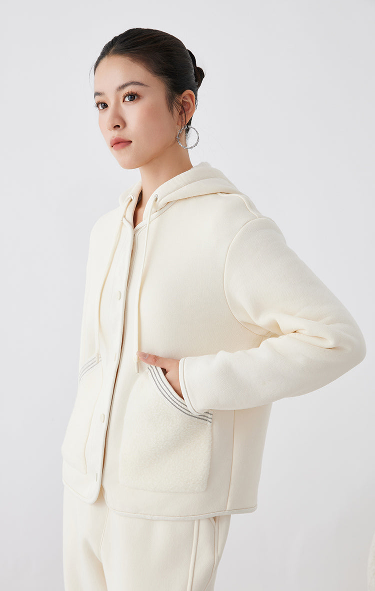 Avustralya Yünü Kapüşonlu Ceket