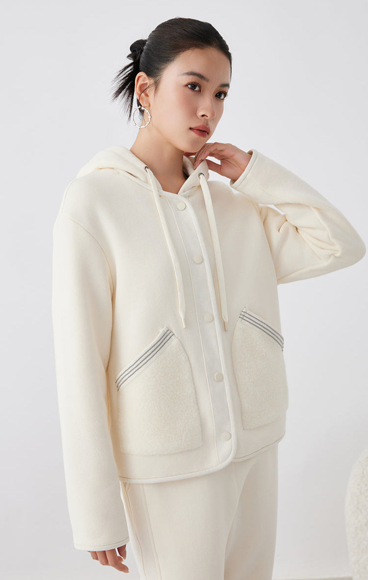 Avustralya Yünü Kapüşonlu Ceket