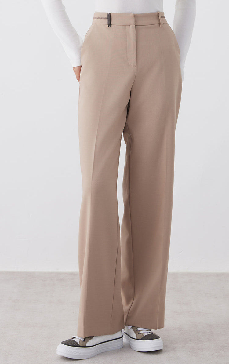 Yün Geniş Paça Pantolon