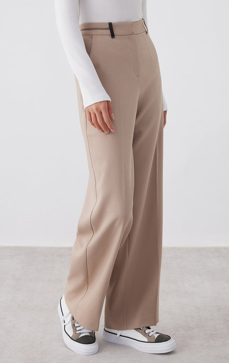 Yün Geniş Paça Pantolon