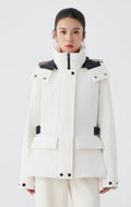 Kaz Tüyü Dolgulu Beyaz Mont