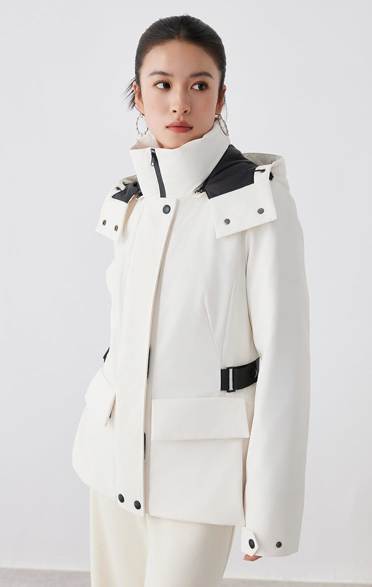 Kaz Tüyü Dolgulu Beyaz Mont