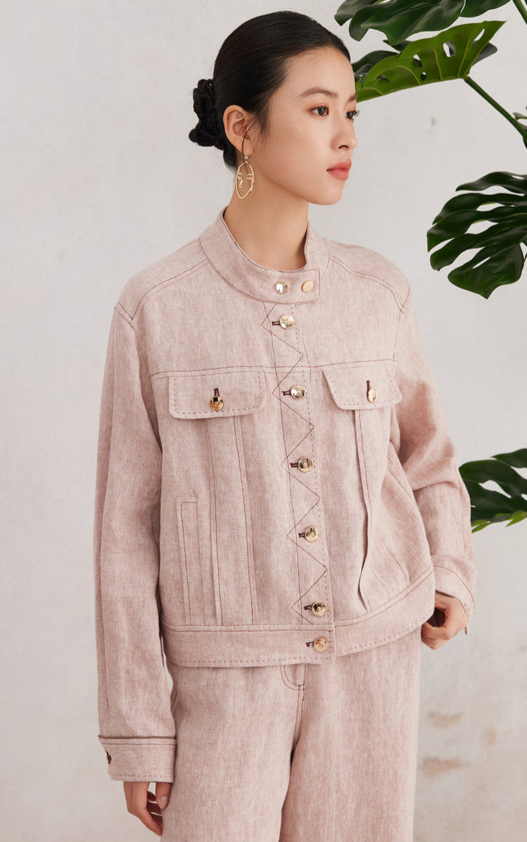 Keten Düğmeli Paris Ceket