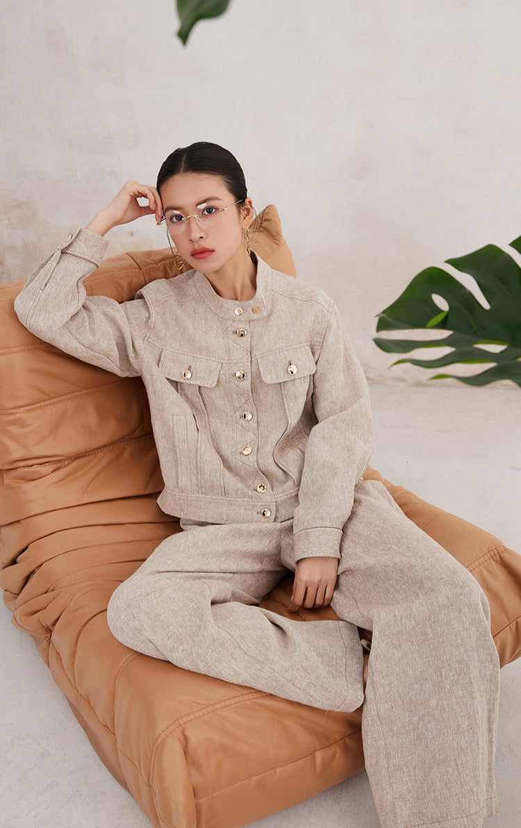 Keten Düğmeli Paris Ceket