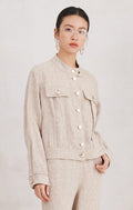 Keten Düğmeli Paris Ceket