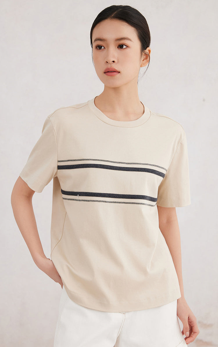 Pamuk Çizgili Tişört
