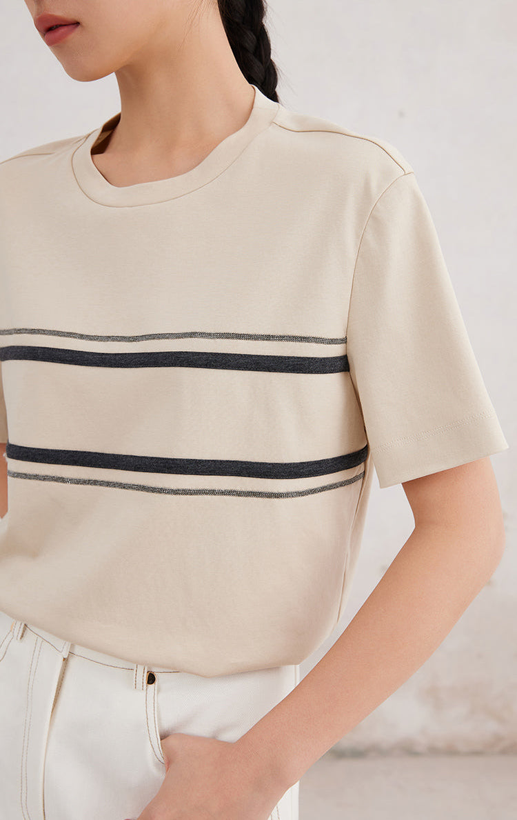 Pamuk Çizgili Tişört
