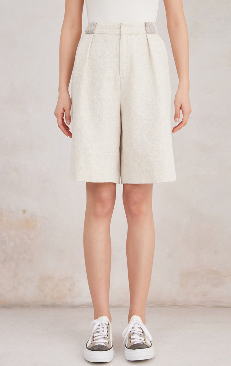 Keten & Pamuk Rahat Kesim Şort