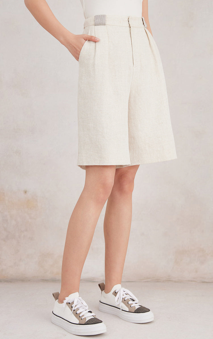 Keten & Pamuk Rahat Kesim Şort