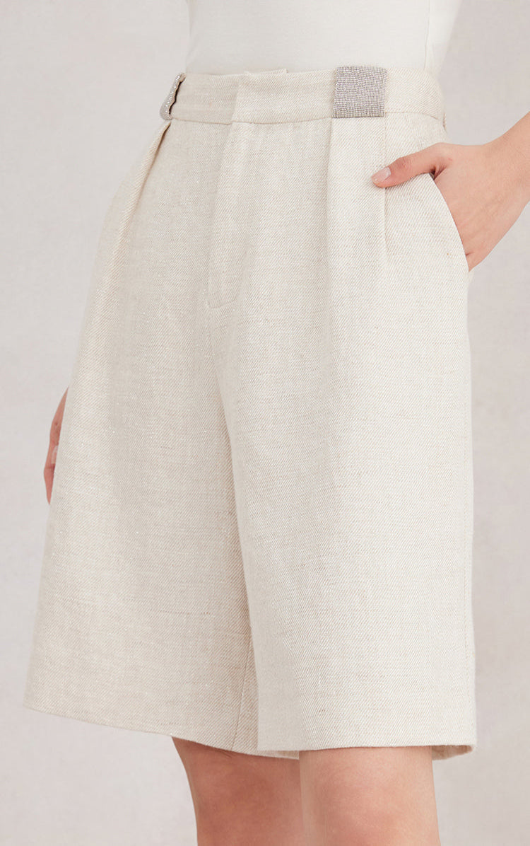 Keten & Pamuk Rahat Kesim Şort