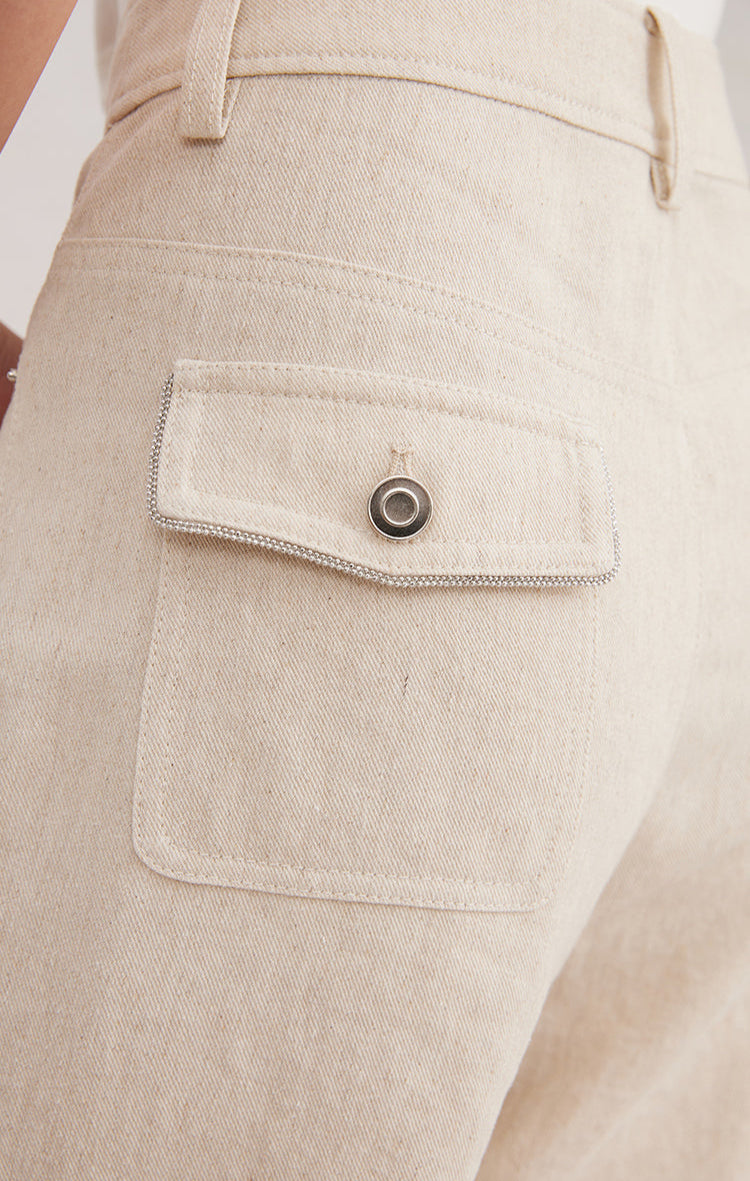 Pamuk & Keten Düz Kesim Pantolon