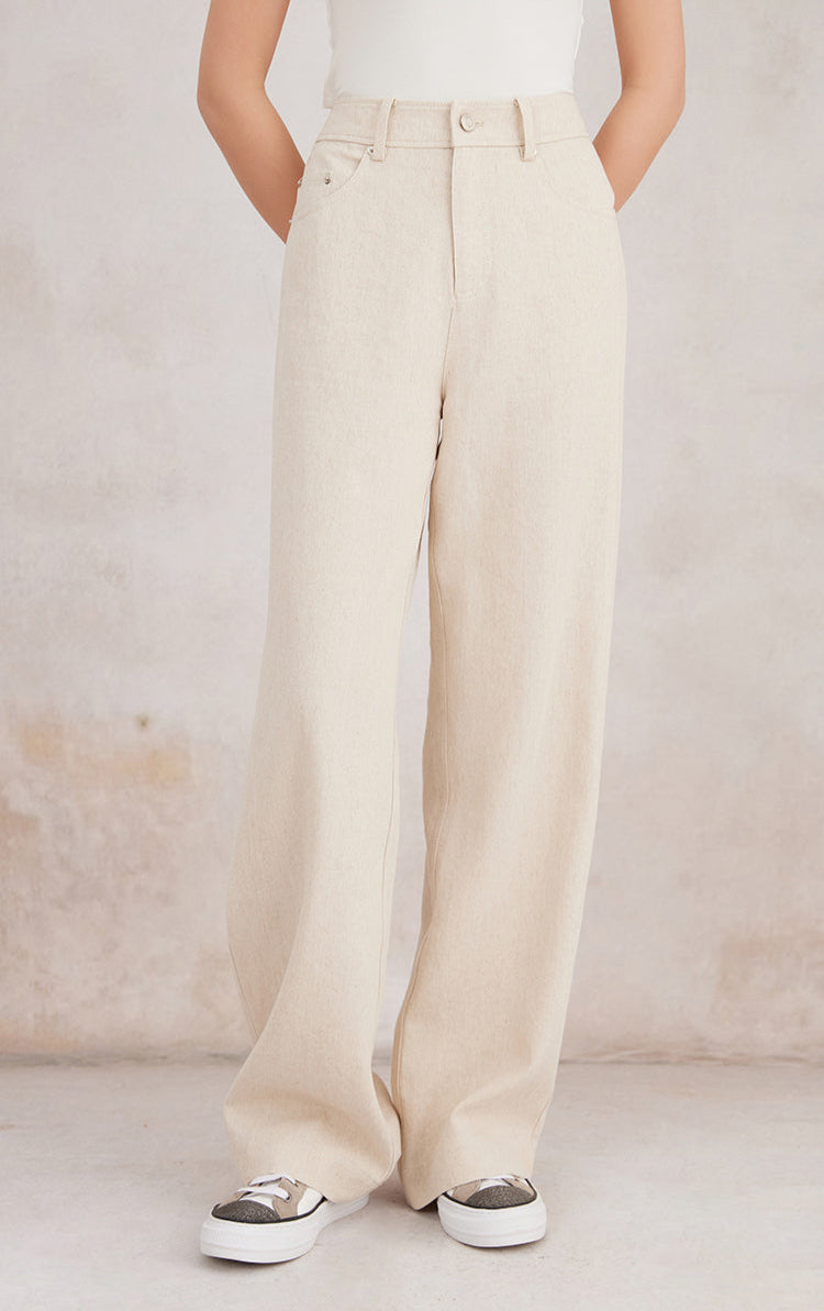Pamuk & Keten Düz Kesim Pantolon