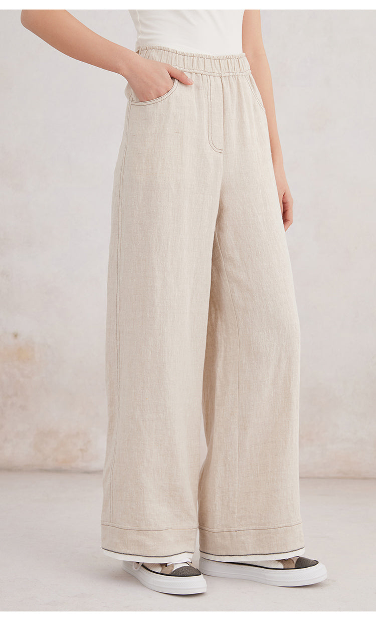 Keten Düz Paça Pantolon