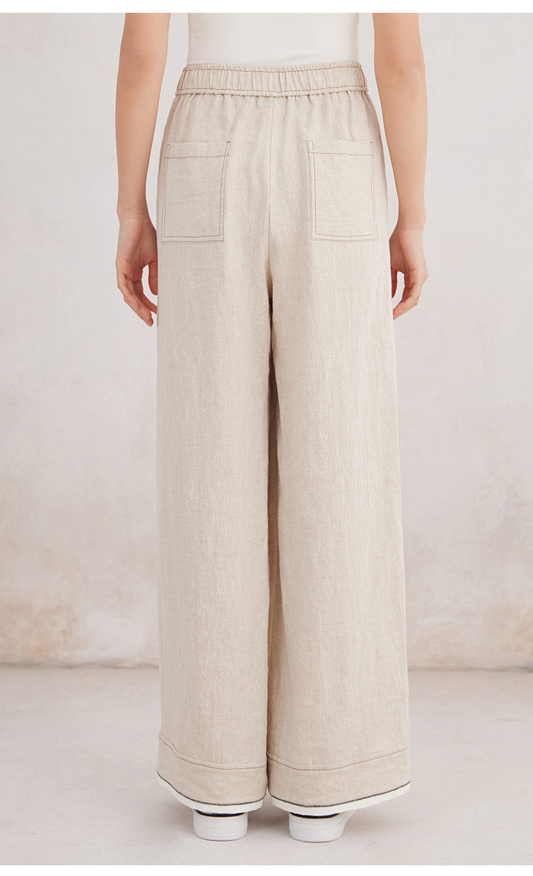Keten Düz Paça Pantolon